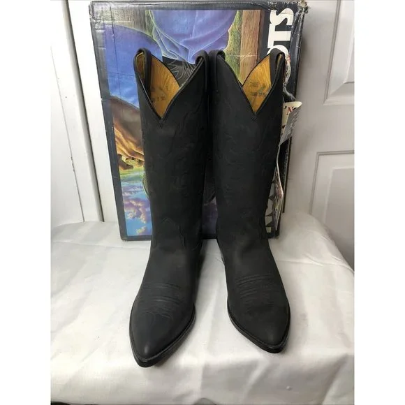 Nocona | Shoes | Nocona Boots Leather Size 9 2 Nubuck Black  display picture 2